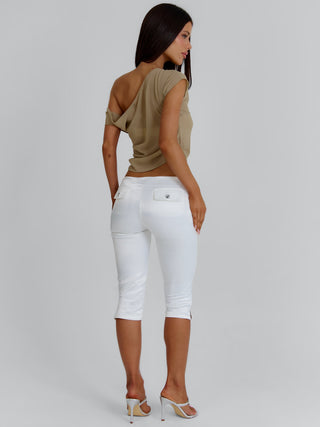 ALEXUS LONGLINE TOP TAN