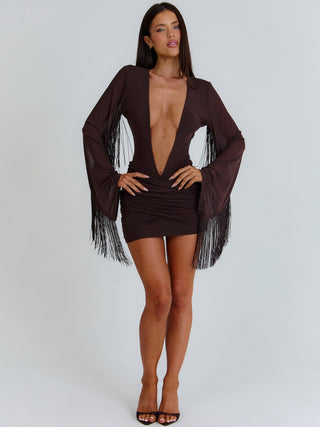 ALLISSON MINI DRESS CHOCOLATE BROWN Mini Dress 