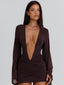 ALLISSON MINI DRESS CHOCOLATE BROWN Mini Dress 