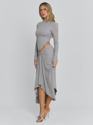 AMELIS MAXI SKIRT GREY Maxi Skirt 