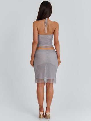 ANNARELLA MIDI SKIRT SILVER Midi Skirt 