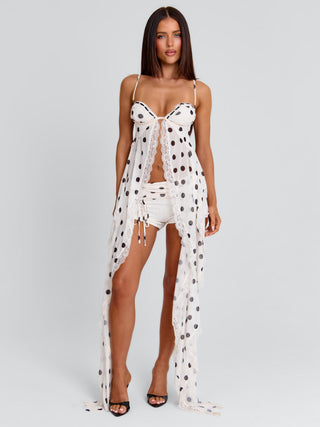 ASHLYNE TOP CREAM POLKA DOT Crop Top 