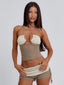 AUBRI TOP BROWN Crop Top 