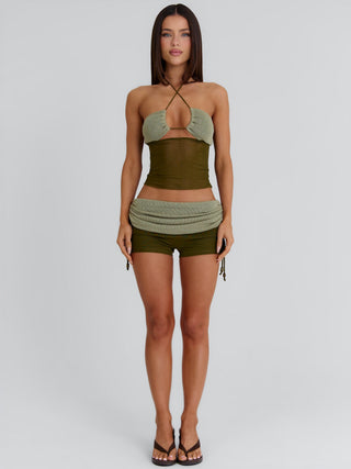 AUBRI TOP KHAKI Crop Top 