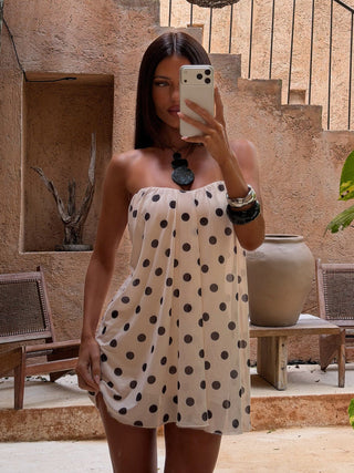 AURALIE MINI DRESS CREAM POLKA DOT Mini Dress 