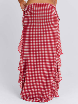 BETTY MAXI SKIRT RED GINGHAM Maxi Skirt 