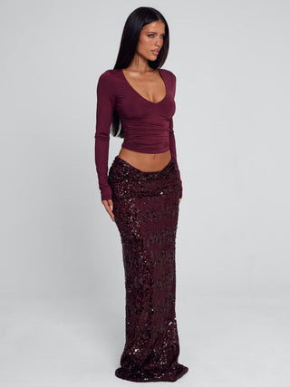 ISLE MAXI SKIRT BURGUNDY Maxi Skirt 