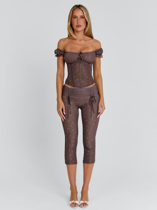 CORALA CORSET TOP CHOCOLATE POLKA DOT Corset 