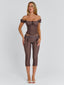 CORALA CORSET TOP CHOCOLATE POLKA DOT Corset 