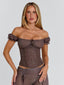 CORALA CORSET TOP CHOCOLATE POLKA DOT Corset 