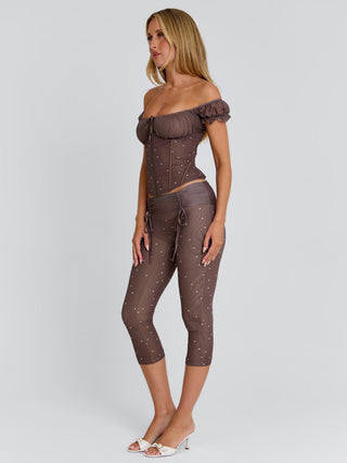 CORALA CORSET TOP CHOCOLATE POLKA DOT Corset 