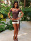 CORALA CORSET TOP CHOCOLATE POLKA DOT Corset 