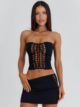 DELICE MINI SKIRT BLACK Mini Skirt 