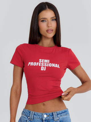 DJ BABY TEE RED Crop Top 
