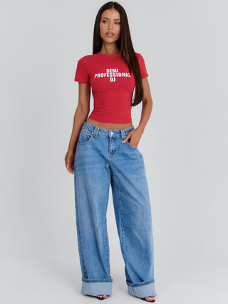 DJ BABY TEE RED Crop Top 