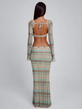 DUNE MAXI SKIRT GREEN STRIPE Maxi Skirt 
