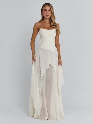 Eisley Maxi Dress Ivory | Outcast UK Eisley Maxi Dress Ivory | Outcast UK