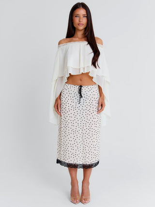 ELAINA MIDI SKIRT CREAM POLKA DOT Midi Skirt 