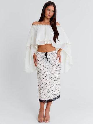 ELAINA MIDI SKIRT CREAM POLKA DOT Midi Skirt 