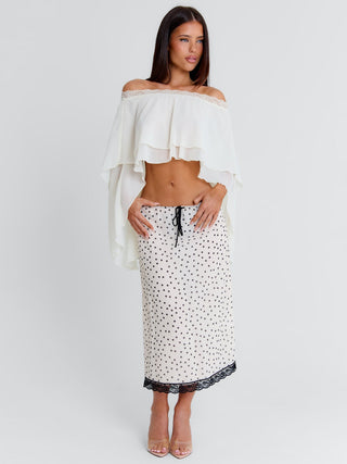 ELAINA MIDI SKIRT CREAM POLKA DOT Midi Skirt 