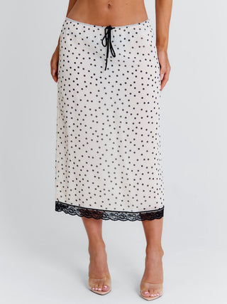 ELAINA MIDI SKIRT CREAM POLKA DOT Midi Skirt 