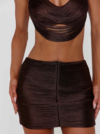 ELIANA MINI SKIRT BROWN Mini Skirt 