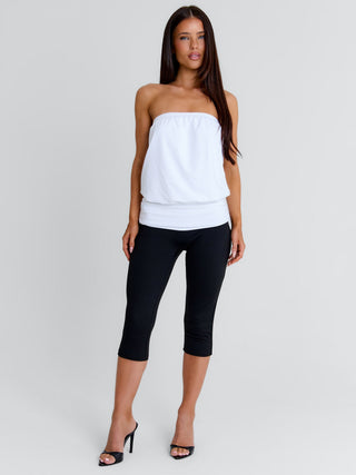 EVIENE CAPRI JUMPSUIT WHITE/BLACK Jumpsuit 