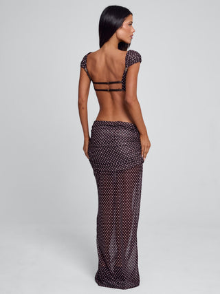 EULALIE MAXI DRESS BROWN POLKA DOT Maxi Dress 