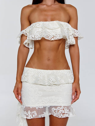 GIULIANA MINI SKIRT IVORY Mini Skirt 