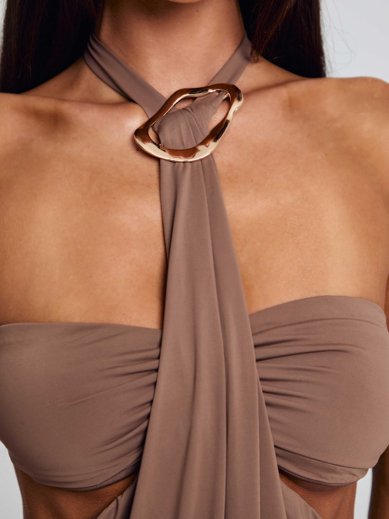 HIEDI MINI DRESS TAN Mini Dress 