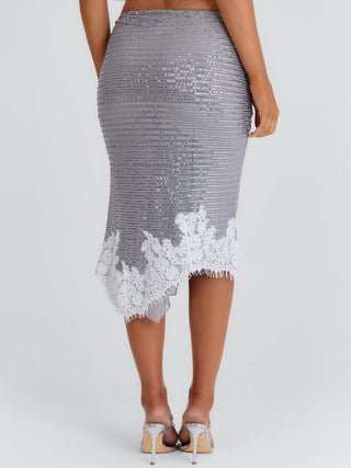LAELIA MIDI SKIRT SILVER Midi Skirt 