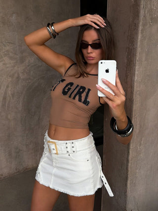 NOVAI MINI SKIRT WHITE Mini Skirt 