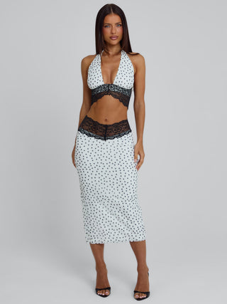 JAZARA TOP BLACK POLKA DOT Crop Top 