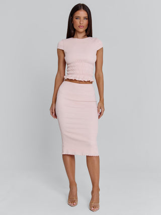 JUNIE MIDI SKIRT BABY PINK Midi Skirt 