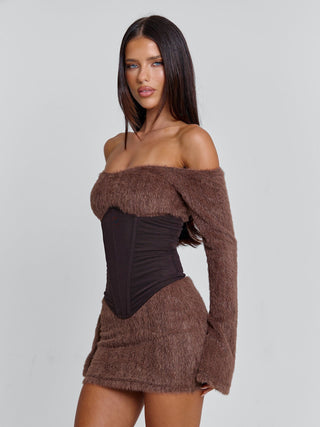 JUNO MINI DRESS BROWN Mini Dress 