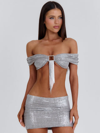 KALISHA TWO PIECE MINI DRESS SILVER Mini Dress 