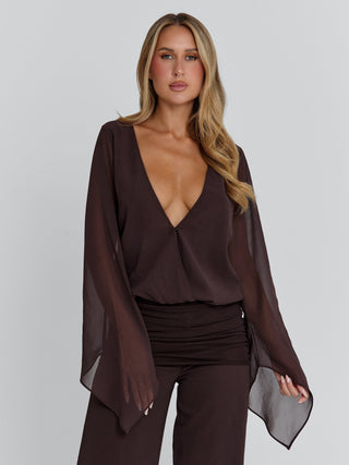 LENNA TOP CHOCOLATE Blouse 