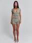 LIZA SHORT GREEN PINSTRIPE Shorts 