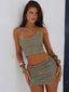 LOUISEEI CAMI TOP KHAKI Crop Top 