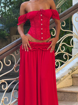 LUBELA MAXI SKIRT RED Maxi Skirt 