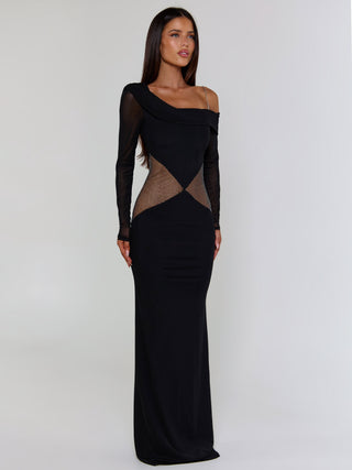 chinese dress ladies Lumina Maxi Dress Black