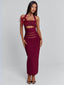 LUNABELLE MIDI DRESS BURGUNDY Midi Dress 