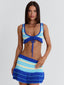 MADELYNN MINI SKIRT BLUE STRIPE Mini Skirt 