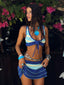 MADELYNN MINI SKIRT BLUE STRIPE Mini Skirt 