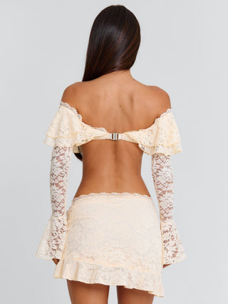 MARCELLA TOP CREAM Crop Top 