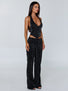MARIAIS WAISTCOAT BLACK SPARKLE Crop Top 