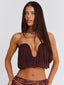 MARIELLE TOP MAROON Crop Top 