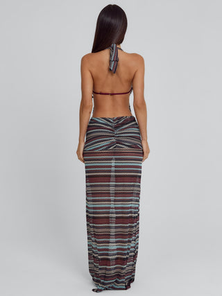 MIRAI MAXI DRESS BROWN STRIPE Maxi Dress 