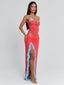 MIRANDA MAXI DRESS CORAL AND BLUE Maxi Dress 