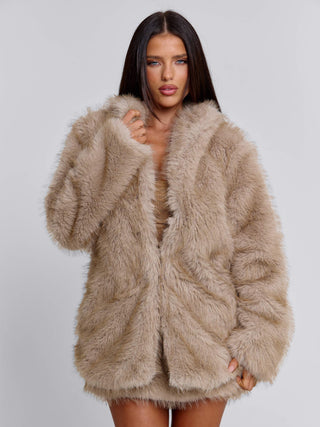 NAHLA LONG JACKET TAN Jacket 